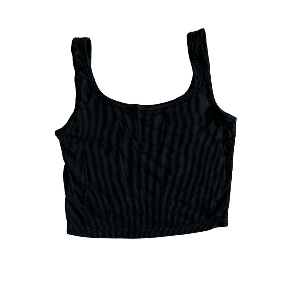 Black ribbed shein cropped tank top size XS